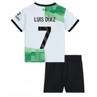 Liverpool Luis Diaz #7 Replika babykläder Bortaställ Barn 2023-24 Kortärmad (+ korta byxor)